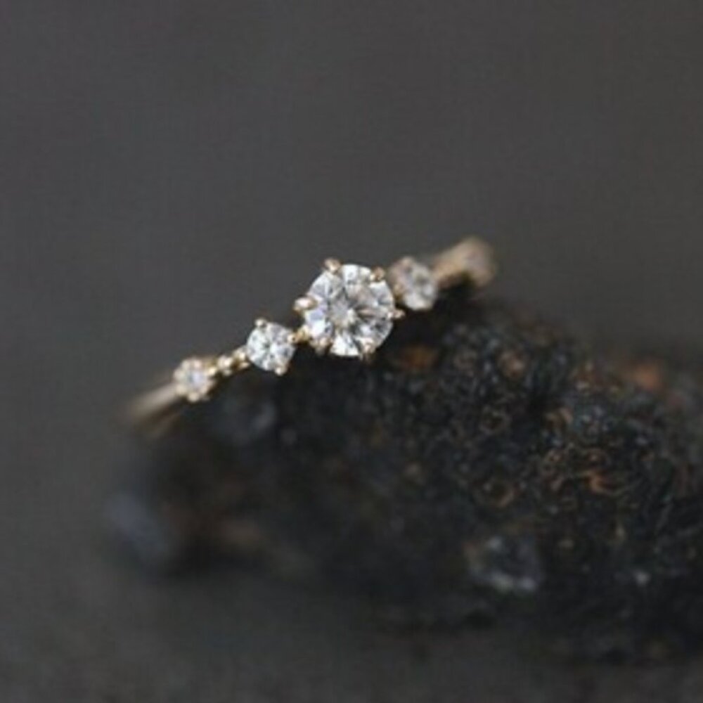 Dainty Moissanite Ring 14k